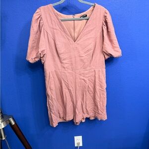 Express Dusty Rose V-Neck Romper